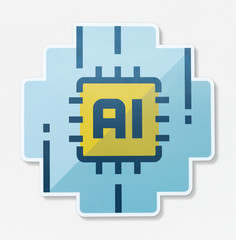 Poster - Isolated artificial Intelligence icon illustration