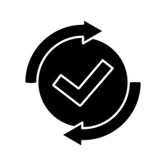 Sticker - Checking process glyph icon