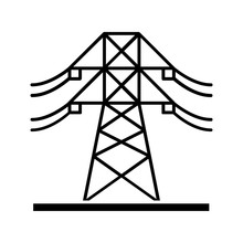 High Voltage Electric Line Glyph Icon