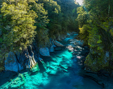 Famous Attraction - Blue Pools, Haast Pass,  New Zealand, South Island