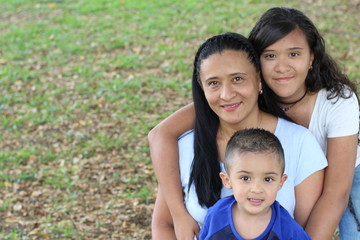 Wall Mural - Proud ethnic mother with her children 