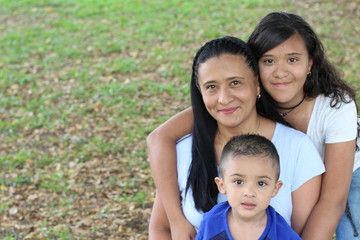 single mum with copy space