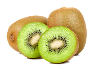 Kiwi fruit isolated on the white background