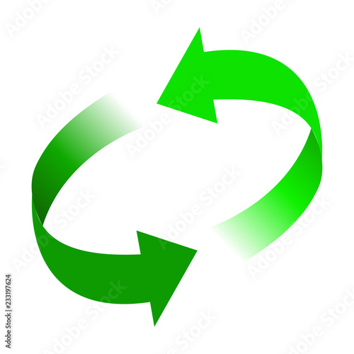 リサイクル矢印緑色イラストアイコン素材 Wall Mural And4me