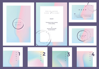 Wall Mural - modern minimal colorful wedding collection in pink and blue color combinations
