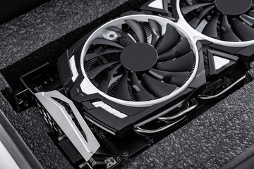 Aufkleber - Computer gaming powerful graphic card close-up.