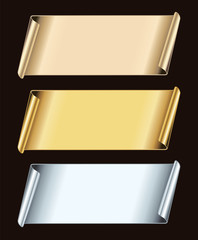 Gold and Silver ribbon banner vector