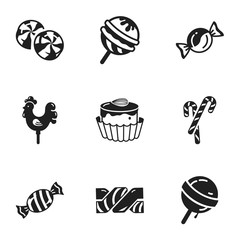 Poster - Candy icon set. Simple set of 9 candy vector icons for web design isolated on white background