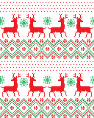 Wall Mural - New Year's Christmas pattern pixel vector illustration