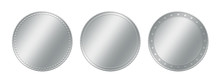 Three Different Silver Coins Over White