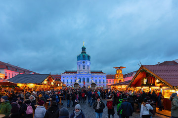 Wall Mural - Night Christmas Market Charlottenburg Palace Winter Germany Berlin