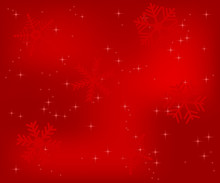 Christmas Red Background With Snowflakes