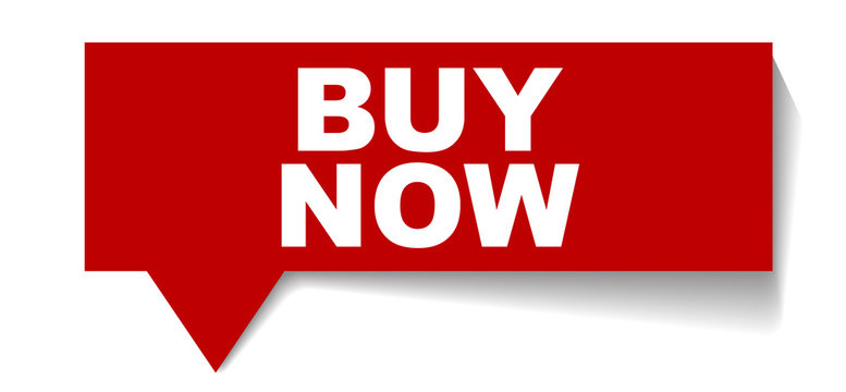 red vector banner buy now