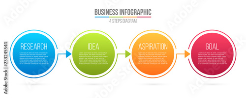 Fotomural Creative vector illustration of infographic line step options isolated on background