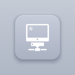 Poster - Connect to the computer gray vector button with white icon