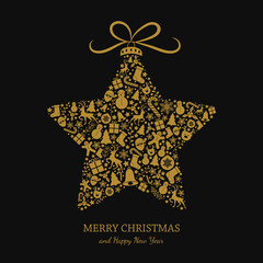 christmas bauble with wishes and decorations. vector.