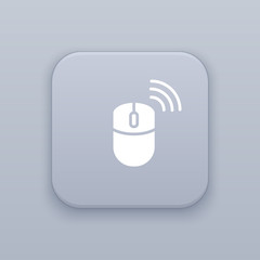 Poster - Wireless mouse gray vector button with white icon