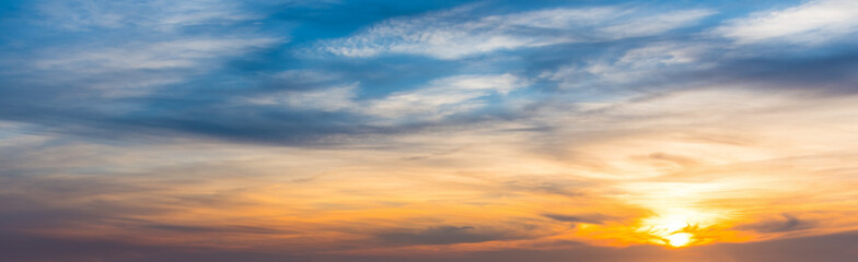 Wall Mural - blue and orange sky at sunset in sardinia