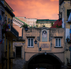 Wall Mural - Religious relief in Naples Italy
