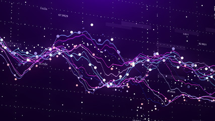 Wall Mural - Stock market chart. Big Data. Business Graph. Investment graph. Abstract financial chart. 3D rendering.