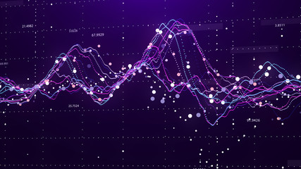 Wall Mural - Stock market chart. Big Data. Business Graph. Investment graph. Abstract financial chart. 3D rendering.