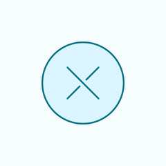 Poster - multiplication sign 2 colored line icon. Simple colored element illustration. multiplication sign outline symbol design from web icons set