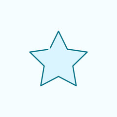 Poster - star 2 colored line icon. Simple colored element illustration. star outline symbol design from web icons set