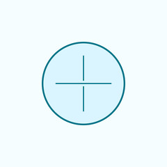 Poster - plus sign 2 colored line icon. Simple colored element illustration. plus sign outline symbol design from web icons set