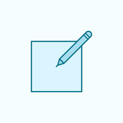Poster - paper and pencil 2 colored line icon. Simple colored element illustration. paper and pencil outline symbol design from web icons set