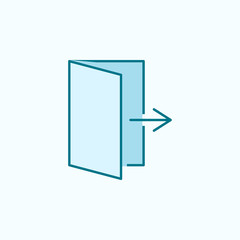 Poster - exit sign 2 colored line icon. Simple colored element illustration. exit sign outline symbol design from web icons set