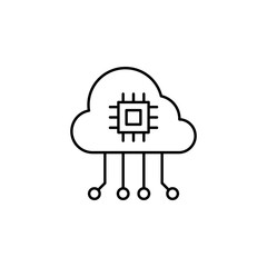 Poster - cloud data icon. Element of technology icon for mobile concept and web apps. Thin line cloud data icon