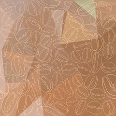 Canvas Print - Abstract polygonal background with coffee beans. 