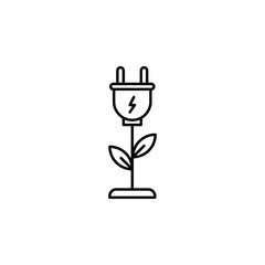 Poster - power energy, eco icon. Element of technology icon for mobile concept and web apps. Thin line power energy, eco icon can be used for web and mobile