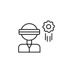 Poster - vr, 3d, gear, man icon. Element of technology icon for mobile concept and web apps. Thin line vr, 3d, gear, man icon can be used for web and mobile
