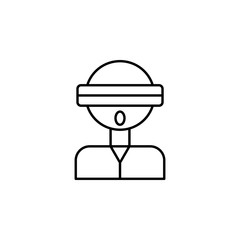 Poster - vr, 3d, man icon. Element of technology icon for mobile concept and web apps. Thin line vr, 3d, man icon can be used for web and mobile