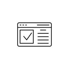 Poster - Approval, writing, check mark icon. Element of editorial design icon. Thin line icon for website design and development, app development. Premium icon