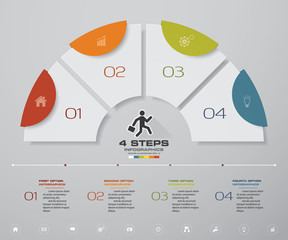Leinwandbilder - 4 steps infographics element template chart for presentation.	