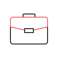 Wall Mural - Briefcase Thin Line Related Vector Icon on the white background.