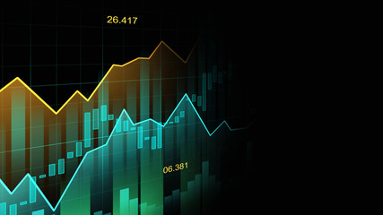 Stock market or forex trading graph in graphic concept suitable for financial investment or Economic trends business idea and all art work design. Abstract finance background