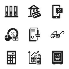 Poster - Finance banking icon set. Simple set of 9 finance banking vector icons for web design isolated on white background