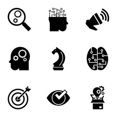 Poster - Gear mind icon set. Simple set of 9 gear mind vector icons for web design isolated on white background