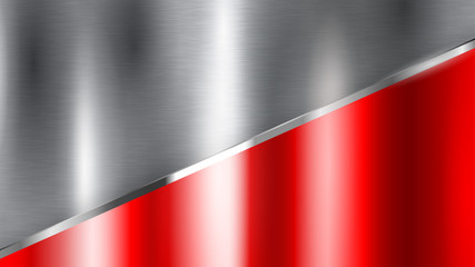 Abstract background with silver and red metal texture