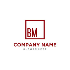 Poster - Initial Letter BM Logo Template Design
