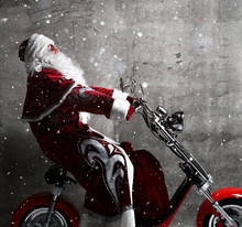 Santa Claus On A Moped Free Stock Photo - Public Domain Pictures