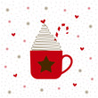 christmas cup on white