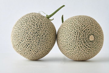 Wall Mural - fresh melon on white background.