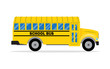 Yellow school bus. Side view