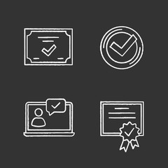 Canvas Print - Approve chalk icons set