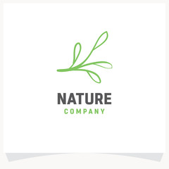 Poster - Nature Leaf Hand drawn Logo Design Template