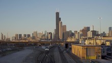 Commuter Train Leaving Chicago In 4K